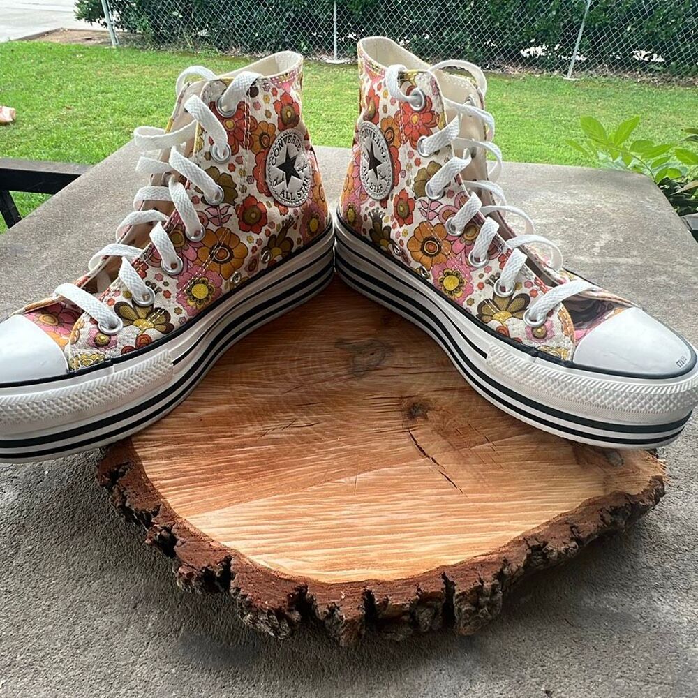 Converse Chuck Taylor All Star Unite Floral Platform Sneakers Size 7 - Picture 4 of 8